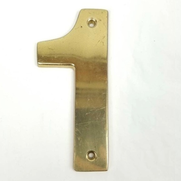 Williams Sonoma Solid Brass House Address Number, #1 - Picture 2 of 6